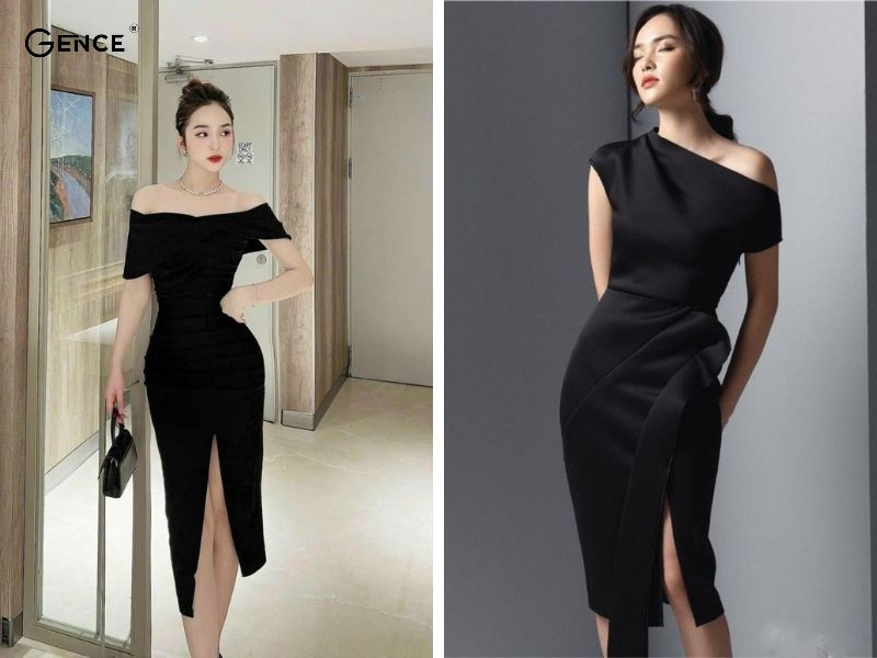 Đầm đen xẻ tà thu hút ánh nhìn trước đám đông
