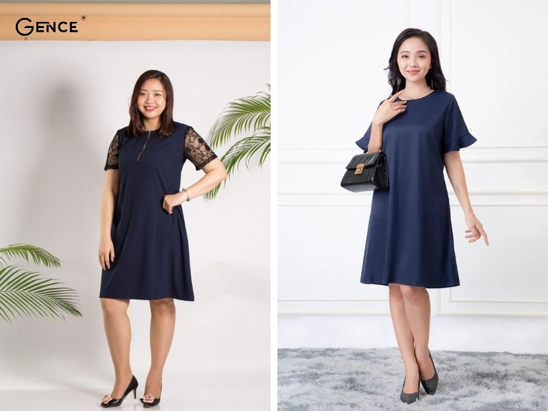 Đầm dự tiệc cho người mập bụng với đầm suông