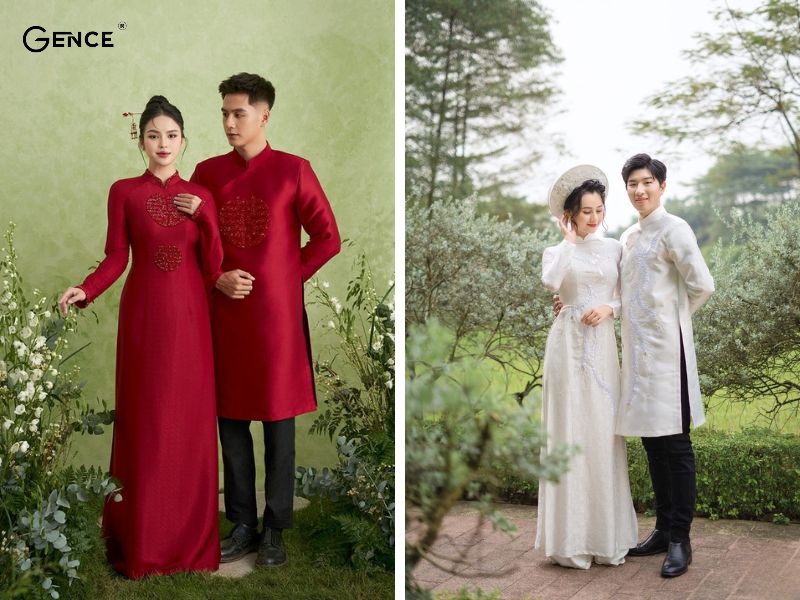 Áo dài truyền thống không quá cầu kỳ cho chú rể