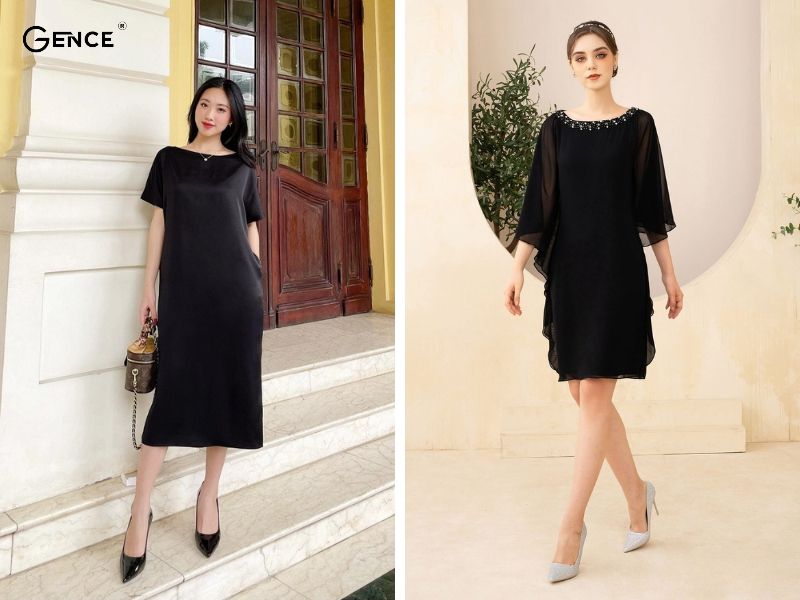 Đầm suông đen đơn giản mà sang chảnh