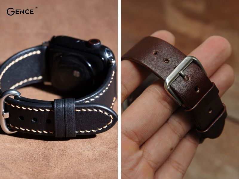 Dây đồng hồ được làm từ da bò Swift ấn tượng