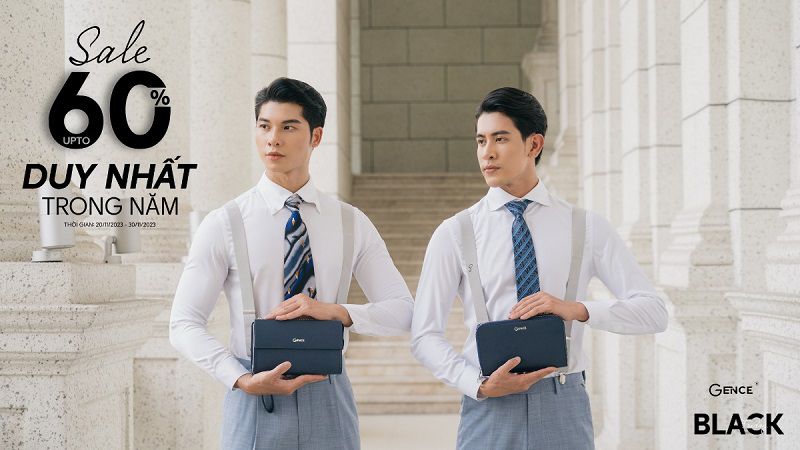 Gence sale lớn tới 50% cặp da, túi đeo chéo và clutch nam