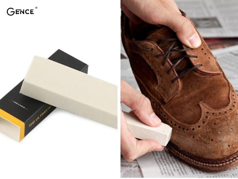 Gôm tẩy làm sạch giày da lộn nhanh chóng