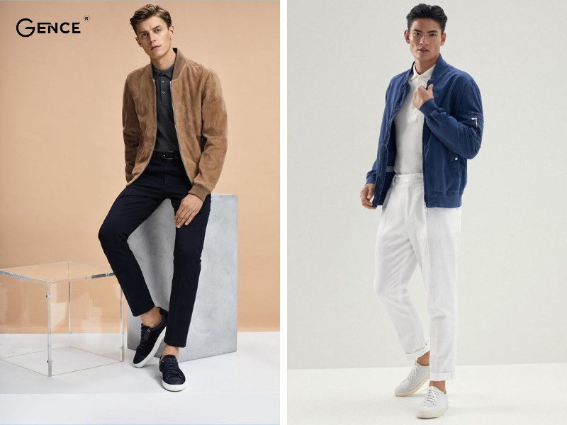 Mix polo với áo khoác bomber cá tính, trẻ trung
