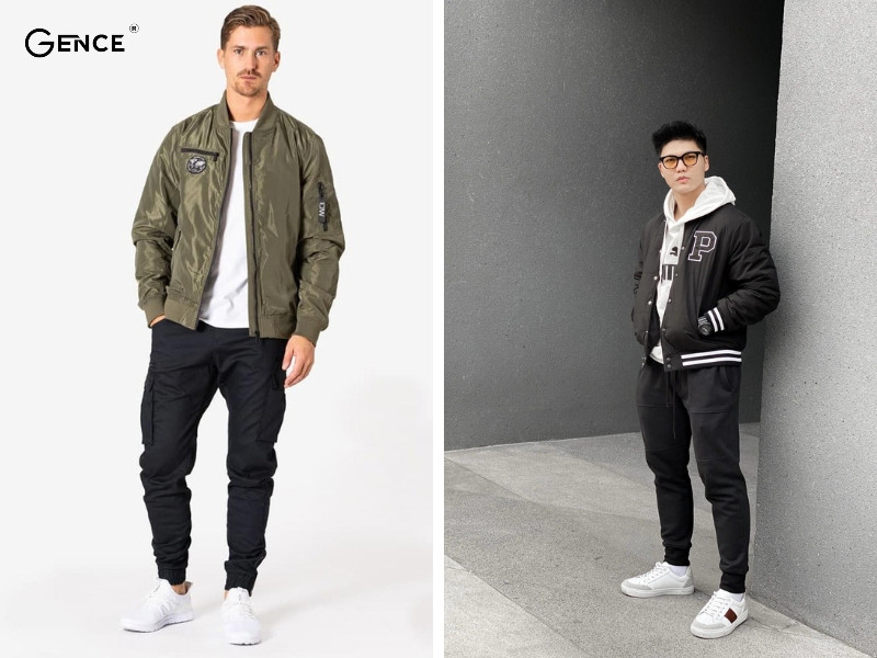 Phối đồ với quần jogger nam và áo bomber