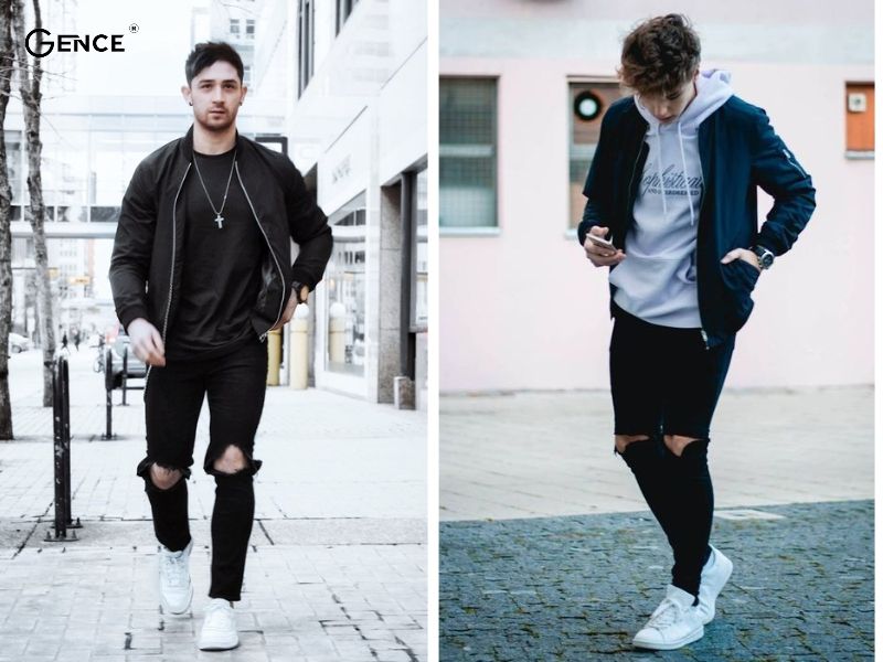 Kết hợp bomber jacket cho phong cách retro