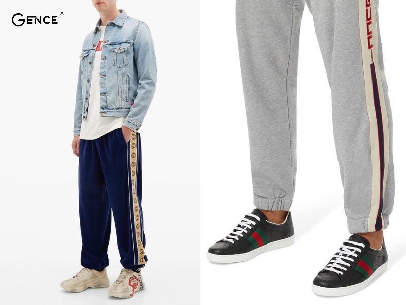 Kết hợp giày Gucci nam cùng quần jogger bụi bặm