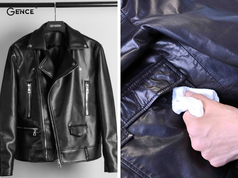 Làm sao để áo da hết mùi - làm khô bề mặt áo da