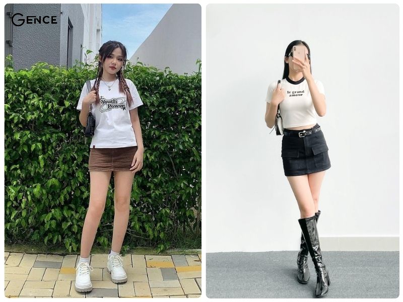 Lên đồ ngày hè quyến rũ cùng áo hai dây, chân váy chữ A