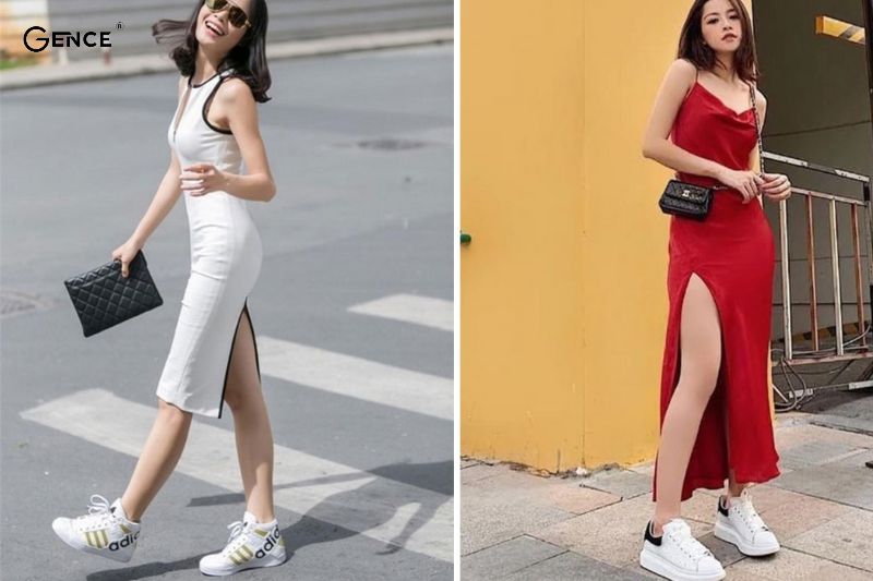 Lên đồ quyến rũ mà năng động với váy body và giày sneaker