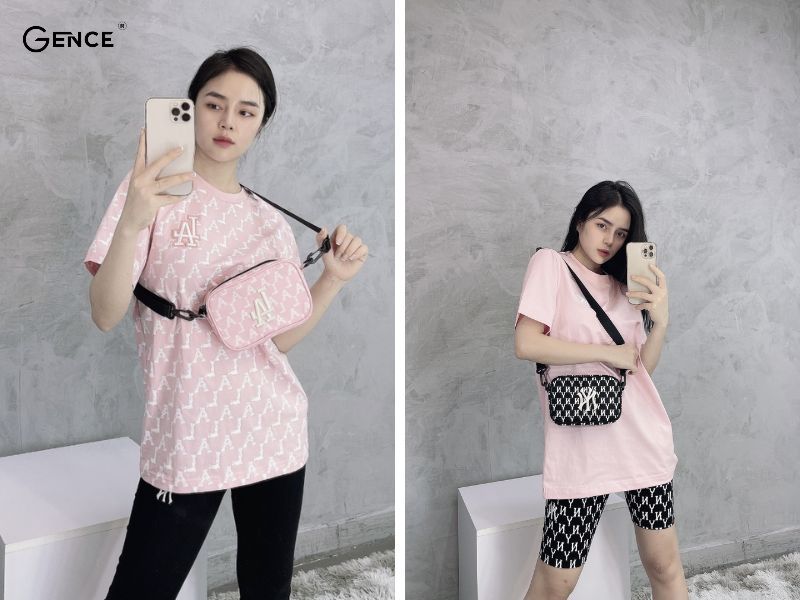 Mẫu B214 MLB NY MONOGRAM CROSSBODY BAG WHITE