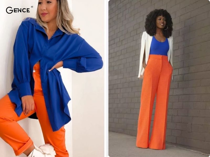 Sự kết hợp màu sắc ấn tượng: cam - xanh dương