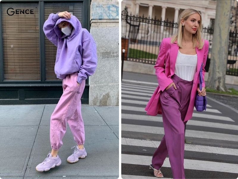 Tím phối hồng thể hiện sự thanh lịch, thu hút