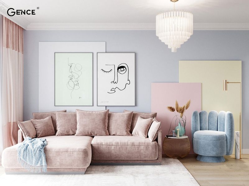 Decor nhà cửa sử dụng nội thất màu pastel
