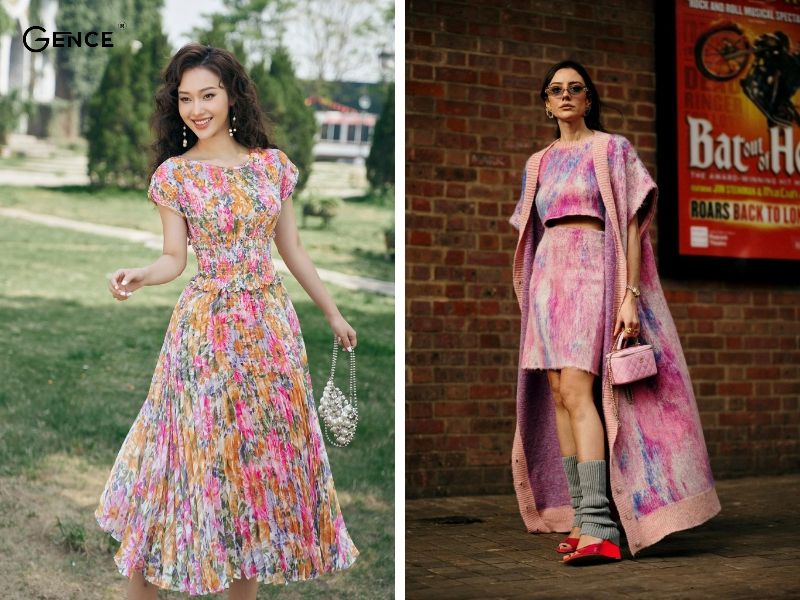 Mix họa tiết tạo thành trang phục độc đáo