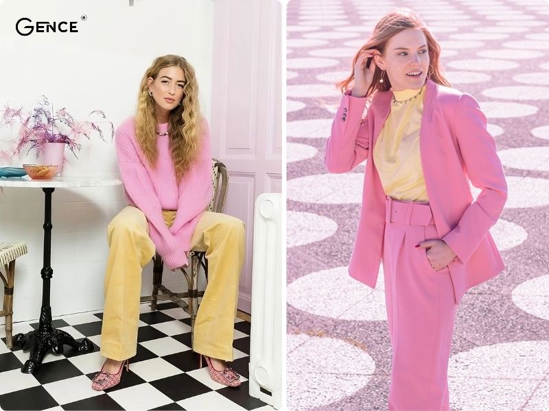 Hồng phối vàng - phong cách nhẹ nhàng cho mọi cô gái