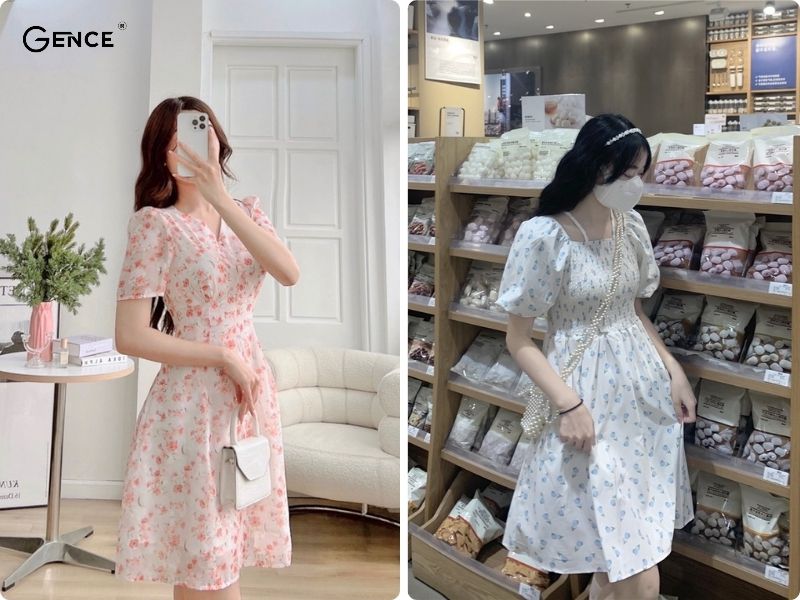 Đầm hoa nhí thể hiện sự duyên dáng và dễ thương