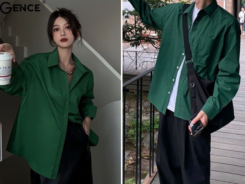 Sự kết hợp xanh lá - đen trên cùng một outfit
