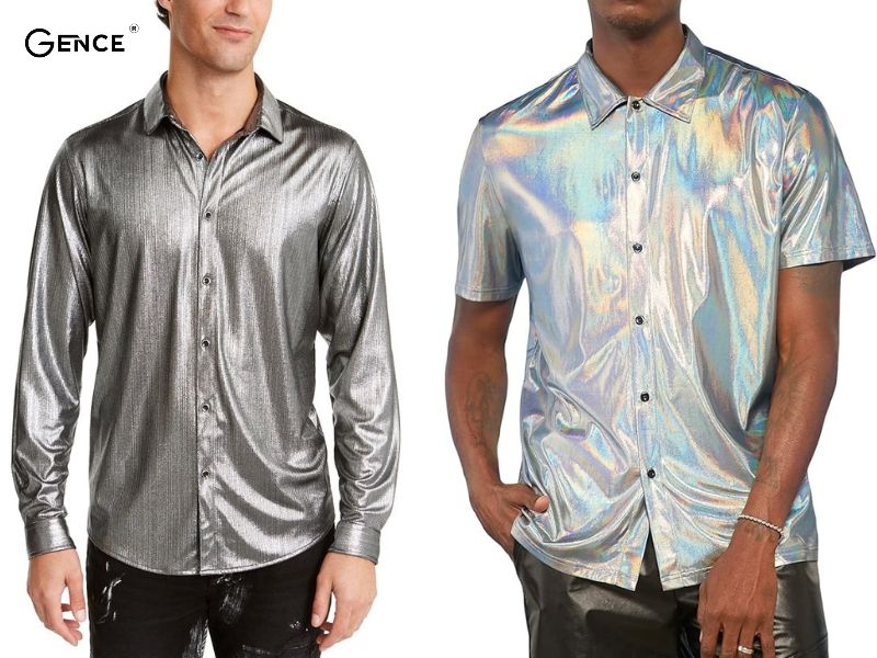 Lịch lãm khi phối áo sơ mi chất liệu Metallic