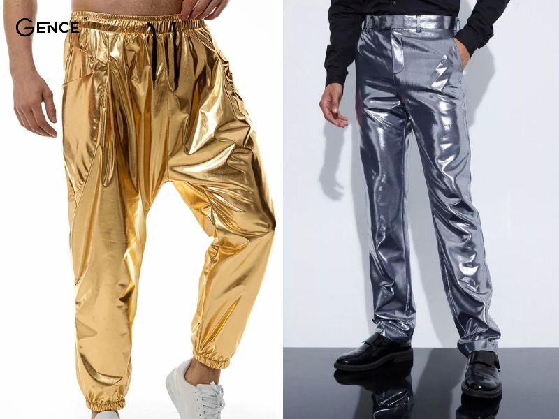 Quần dài chất liệu Metallic được phái mạnh ưa chuộng