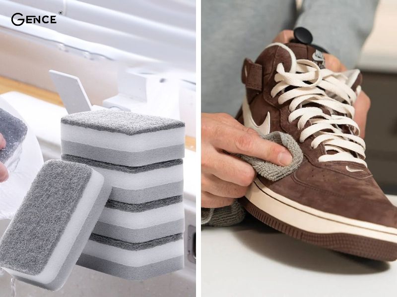 Miếng cọ nồi lau sạch giày da lộn