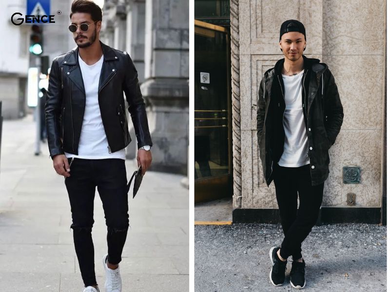 Mix cùng áo jacket da