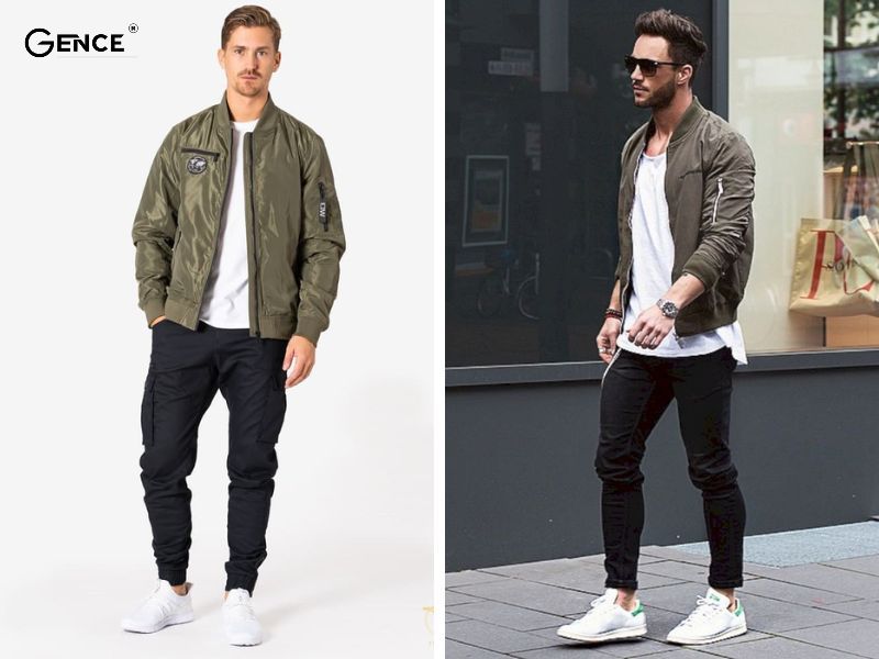 Mix cùng áo khoác bomber