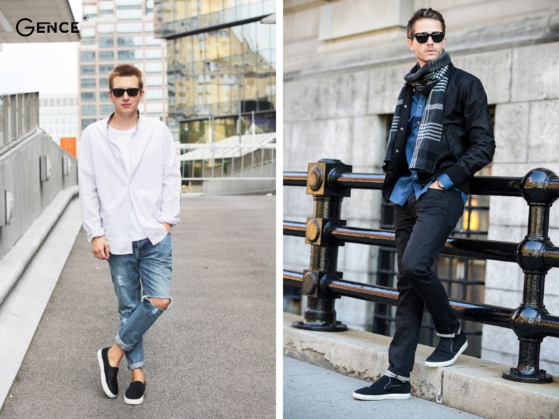 Mix giày lười nam cùng trang phục streetwear