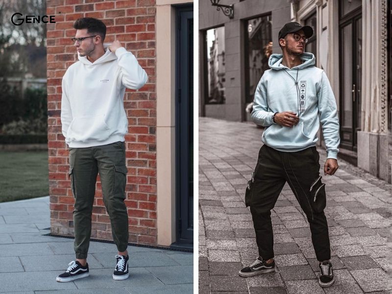 Mix giày vans nam cùng hoodie, áo khoác, quần jean