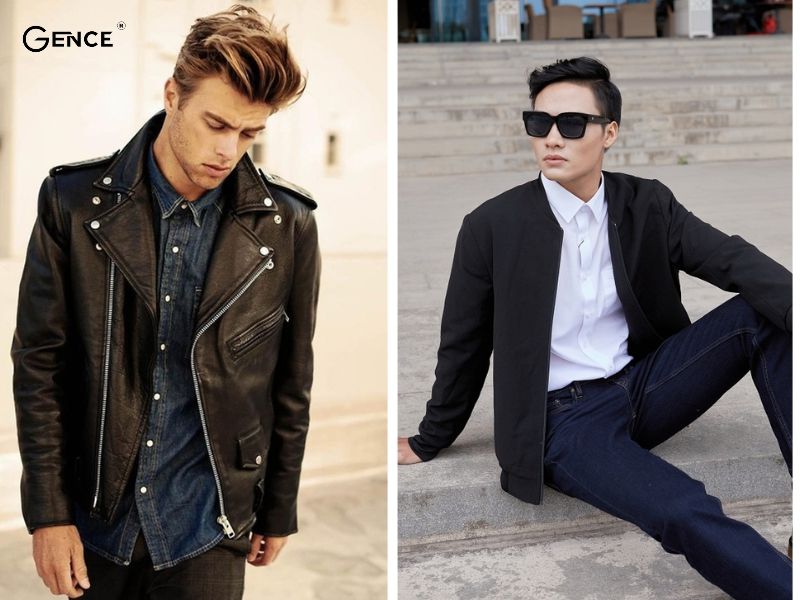 Mix sơ mi cổ điển và áo khoác hiện đại