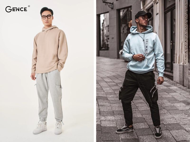Diện áo hoodie cùng quần jogger