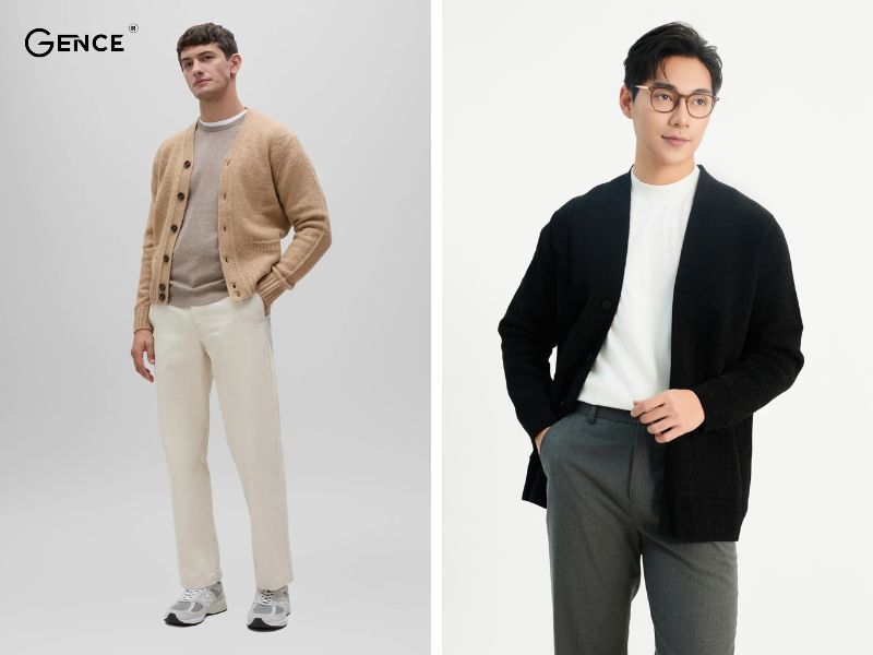 Mix cùng áo cardigan mùa đông cho nam