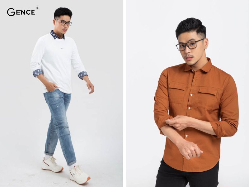 Nam lùn nên mix quần tây cùng áo phông giúp hack chiều cao