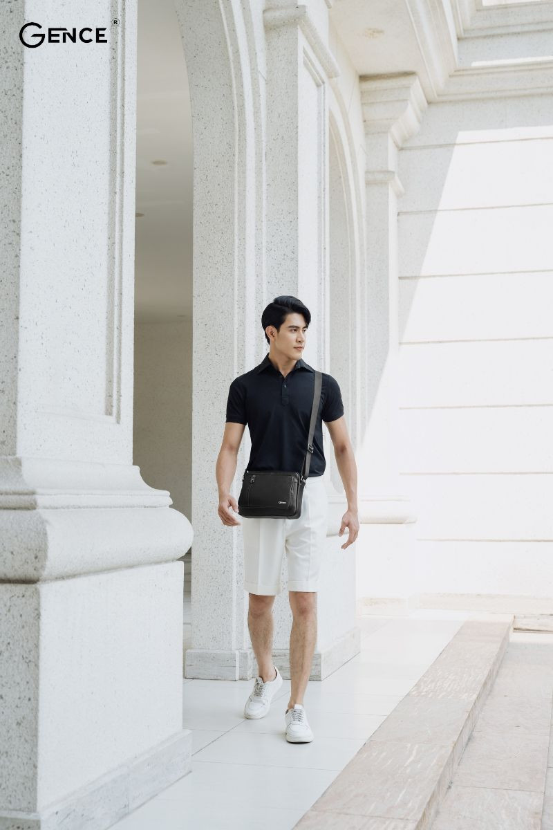 Nên mua túi đeo chéo nào cho nam cao, gầy - túi dáng hình chữ nhật