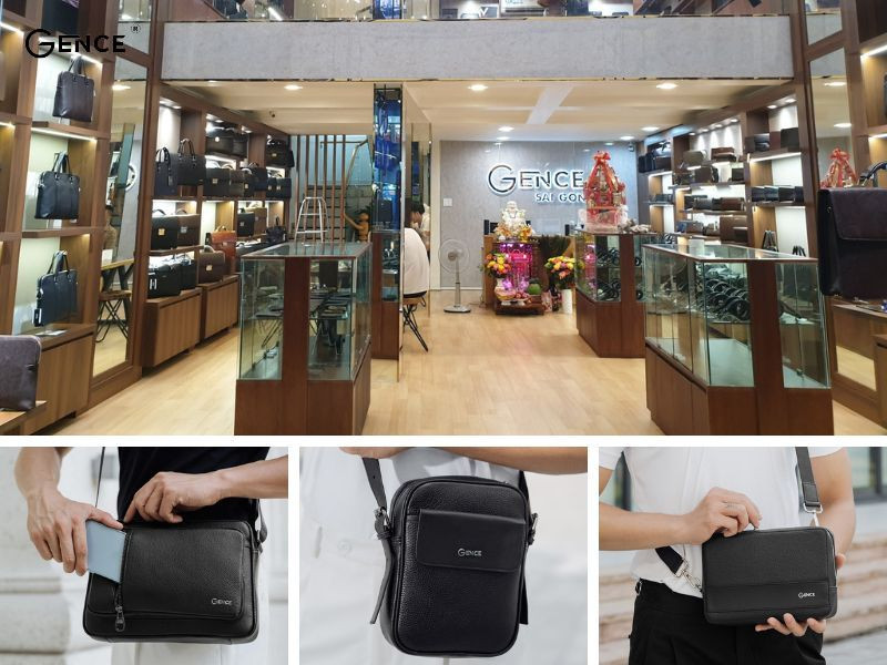 Đồ da Gence gia công mẫu túi đeo chéo nam