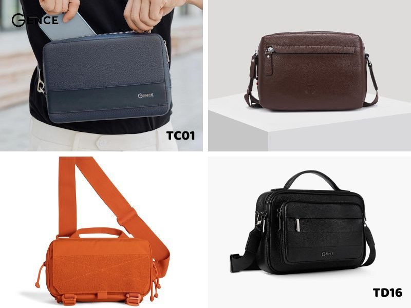 Màu đen và nâu là màu chủ đạo khi phái mạnh chọn túi đeo chéo