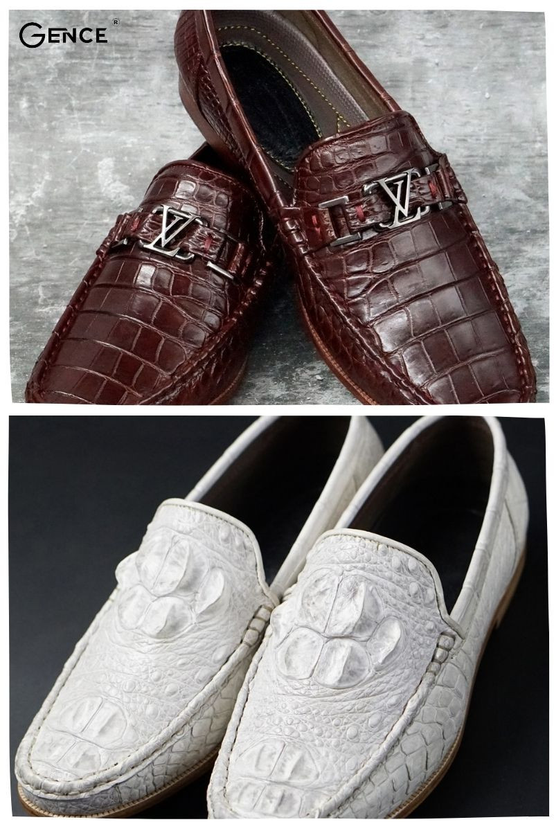 Vân da cá sấu ấn tượng tạo nên sự độc đáo cho đôi giày