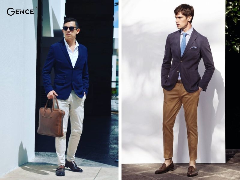 Phối đồ với quần kaki cùng áo vest