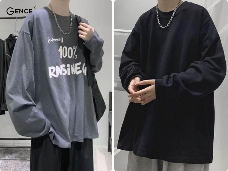 Áo phông rộng tay dài phối outfit thu đông ấn tượng