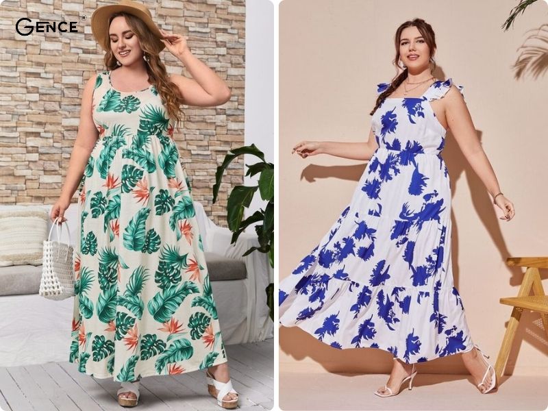 Đầm suông họa tiết phù hợp đi biển cho chị em