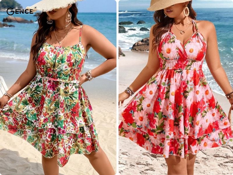 Váy xếp tầng tăng sự nữ tính và duyên dáng khi đi biển