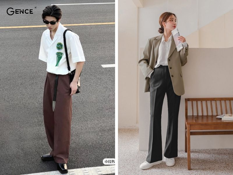 Thanh lịch khi kết hợp áo sơ mi và quần tây