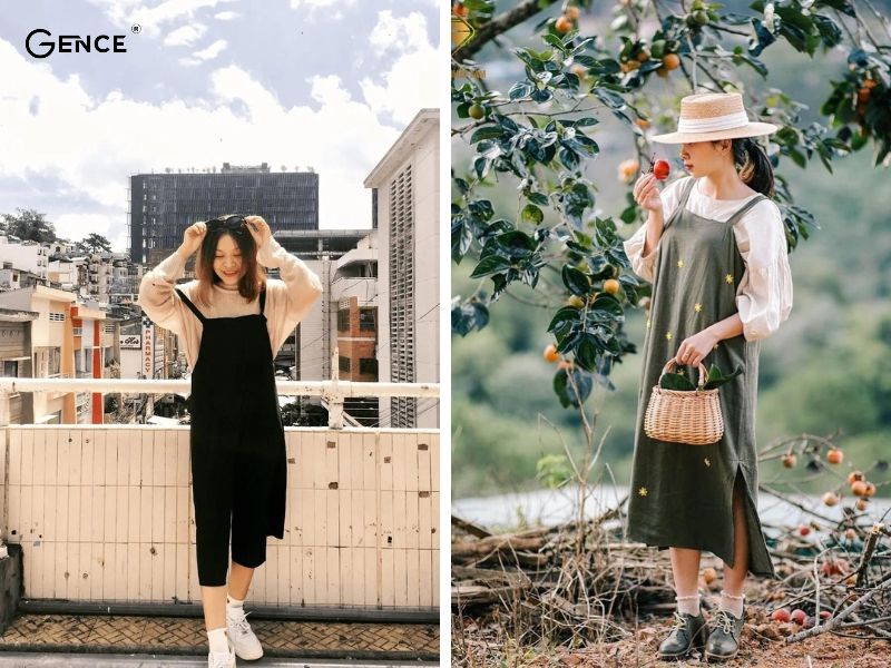 Xinh đẹp tại Đà Lạt với váy yếm style vintage