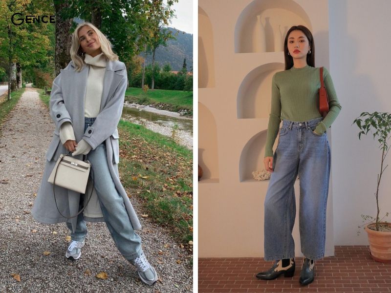 Thoải mái khám phá Đà Lạt với áo len cổ lọ và quần ống rộng