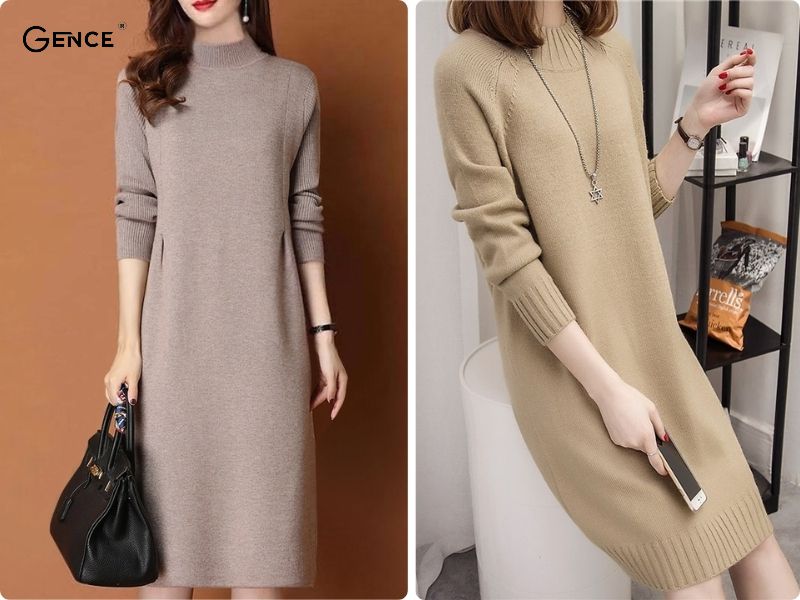 Váy len dáng suông che che khuyết điểm hiệu quả