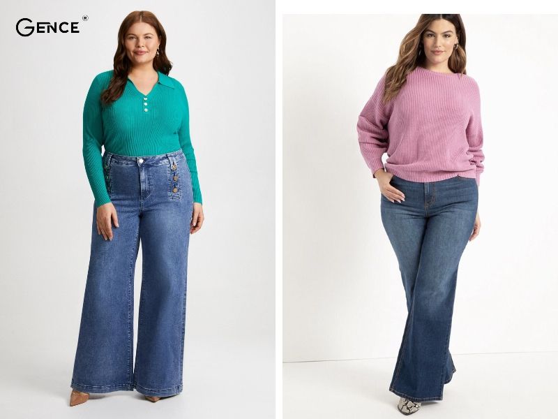 Áo len mix cùng quần jeans cho mùa đông ấm áp