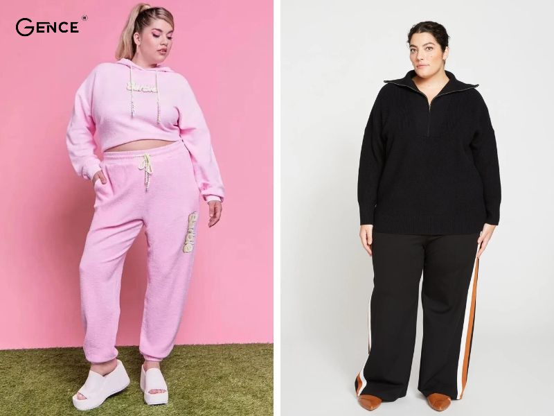 Phối đồ mùa đông cho nữ béo cùng sweater/hoodie và quần nỉ