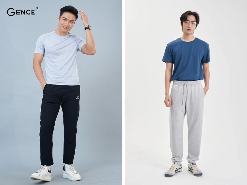 Mix áo thun cùng quần jogger