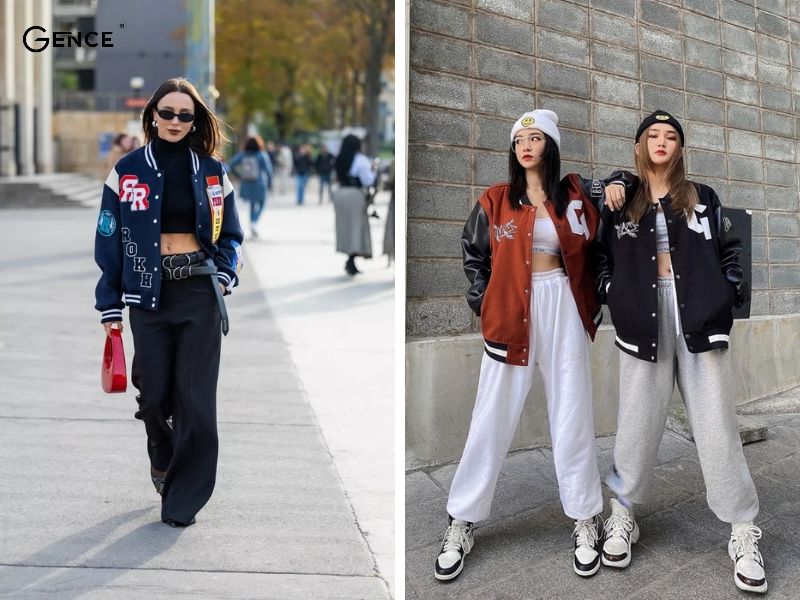 Croptop quyến rũ phối với áo bóng chày