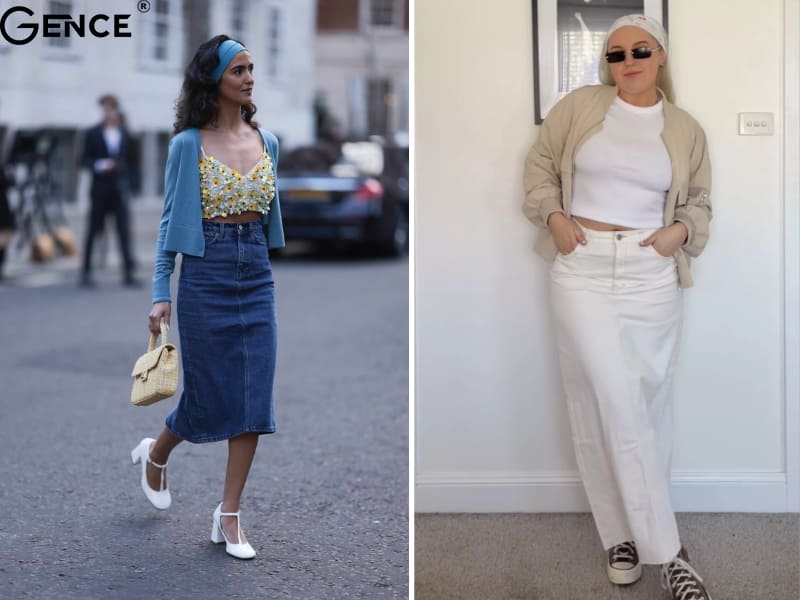 Năng động và cá tính cùng áo cardigan nữ và váy denim
